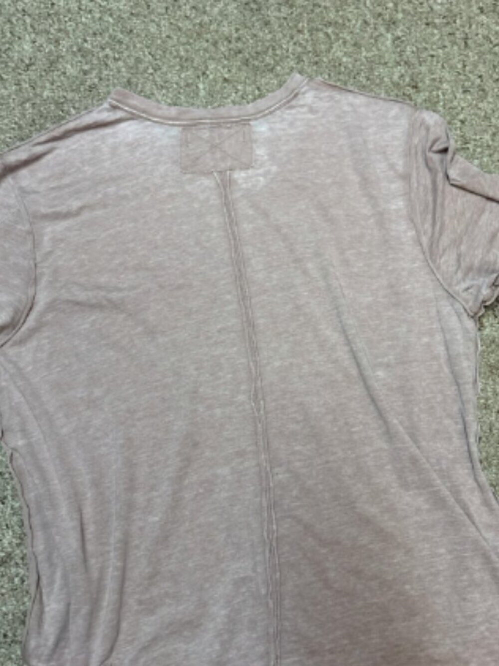 WE THE FREE PEOPLE VELLA TEE STRAWBERRY BROWN TAN PINK NEW POCKET OVERSIZE TOP L - Picture 8 of 8